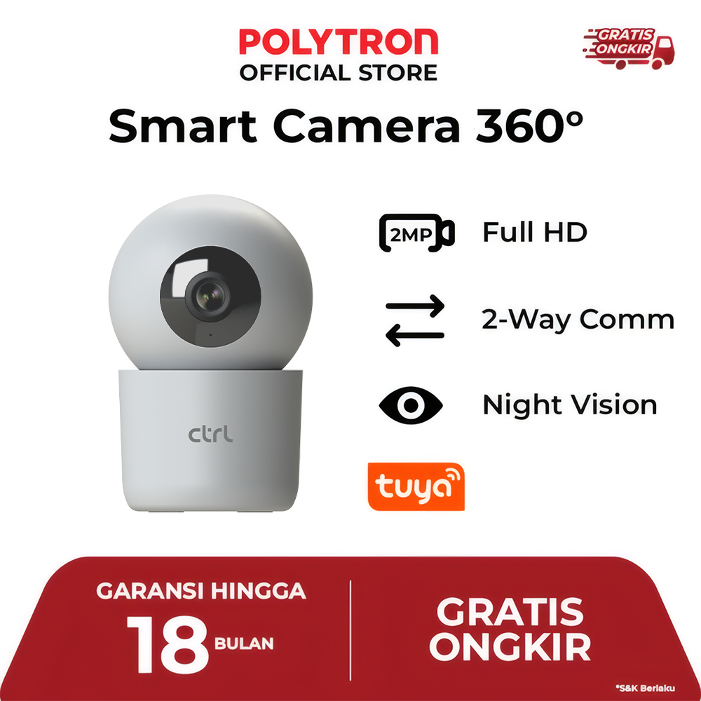 CTRL Smart IP Camera 2MP Indoor PTZ CCTV WiFi Garansi Resmi 18 Bulan SC INZ21