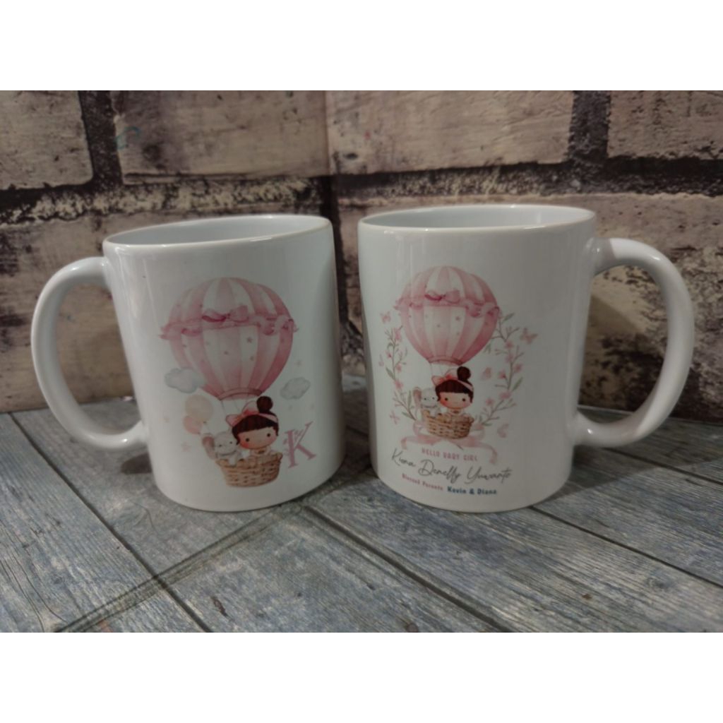 MUG IMPORT PUTIH CUSTOM + DUS MUG PUTIH