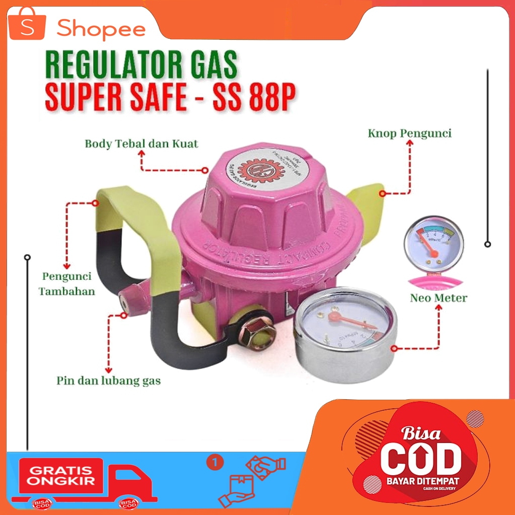 Regulator Super Safe SS88P Double Lock Hemat Gas