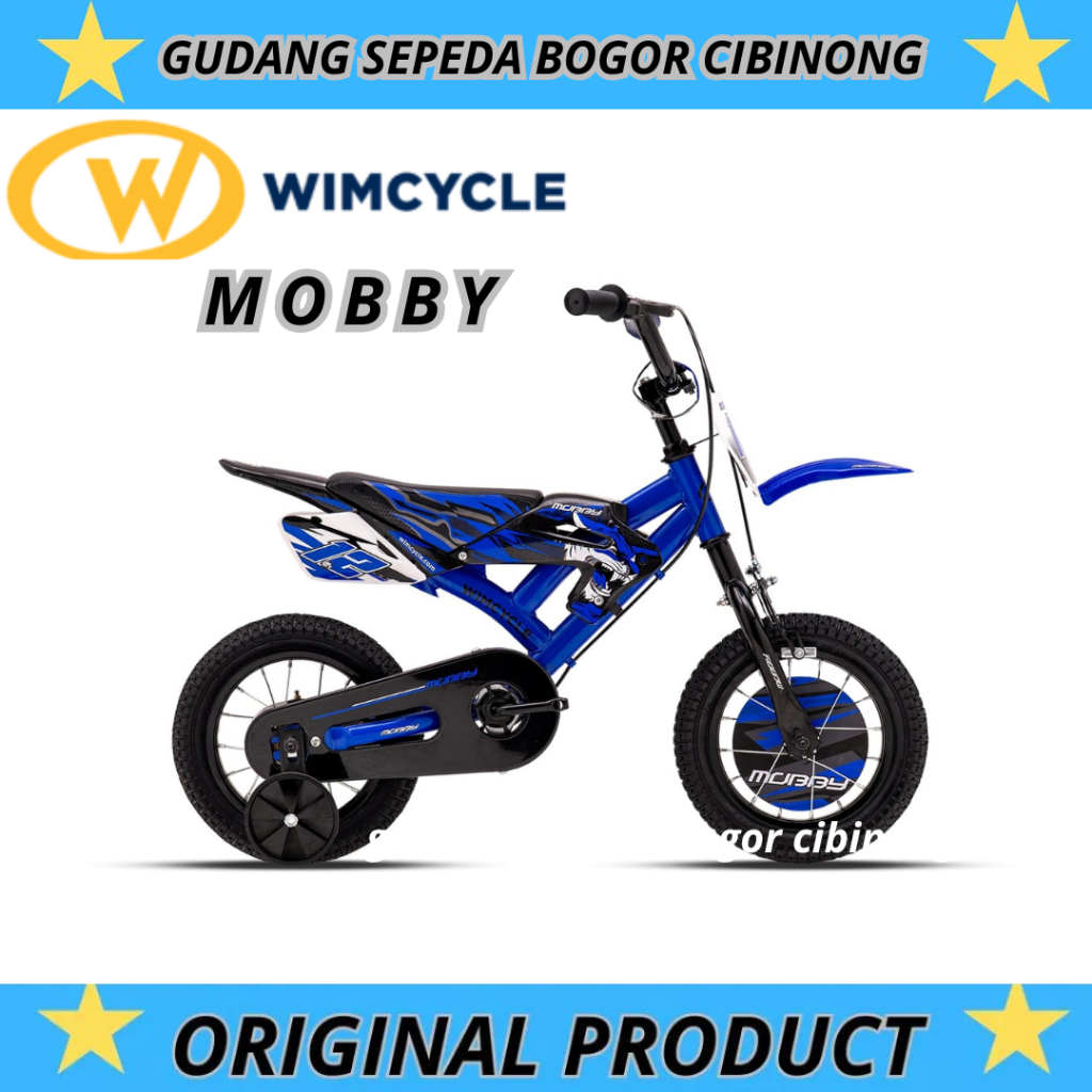 Sepeda Anak Laki Laki Wimcycle 12 Cross MOBBY ORIGINAL