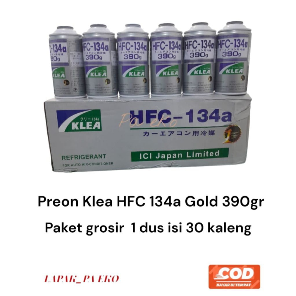 GROSIR FREON AC MOBIL/KULKAS KLEA GOLD R134a 390 gr harga 1 dus isi 30kaleng
