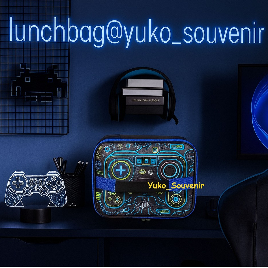 Tas Bekal Anak Game Hitam Biru Lunchbag Konsol Anak Laki Laki Tas Bekal Game Anak