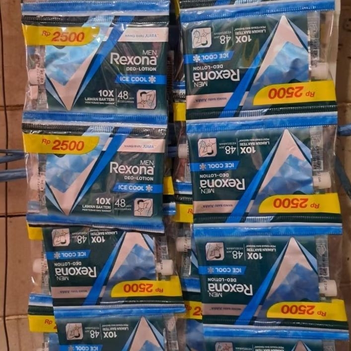 1 renceng Rexona MEN Deo-lotion deodorant lawan bakteri bau badan wangi segar PRIA rexona ice cool