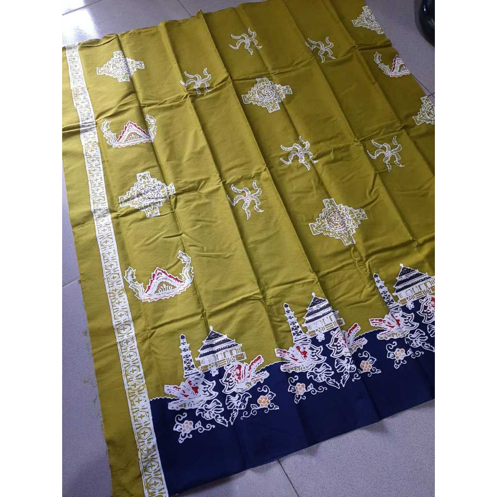 Bathik Kewes – Batik Cap Katun Prima Motif Masjid Agung Demak (Hijau Pupus Navy)
