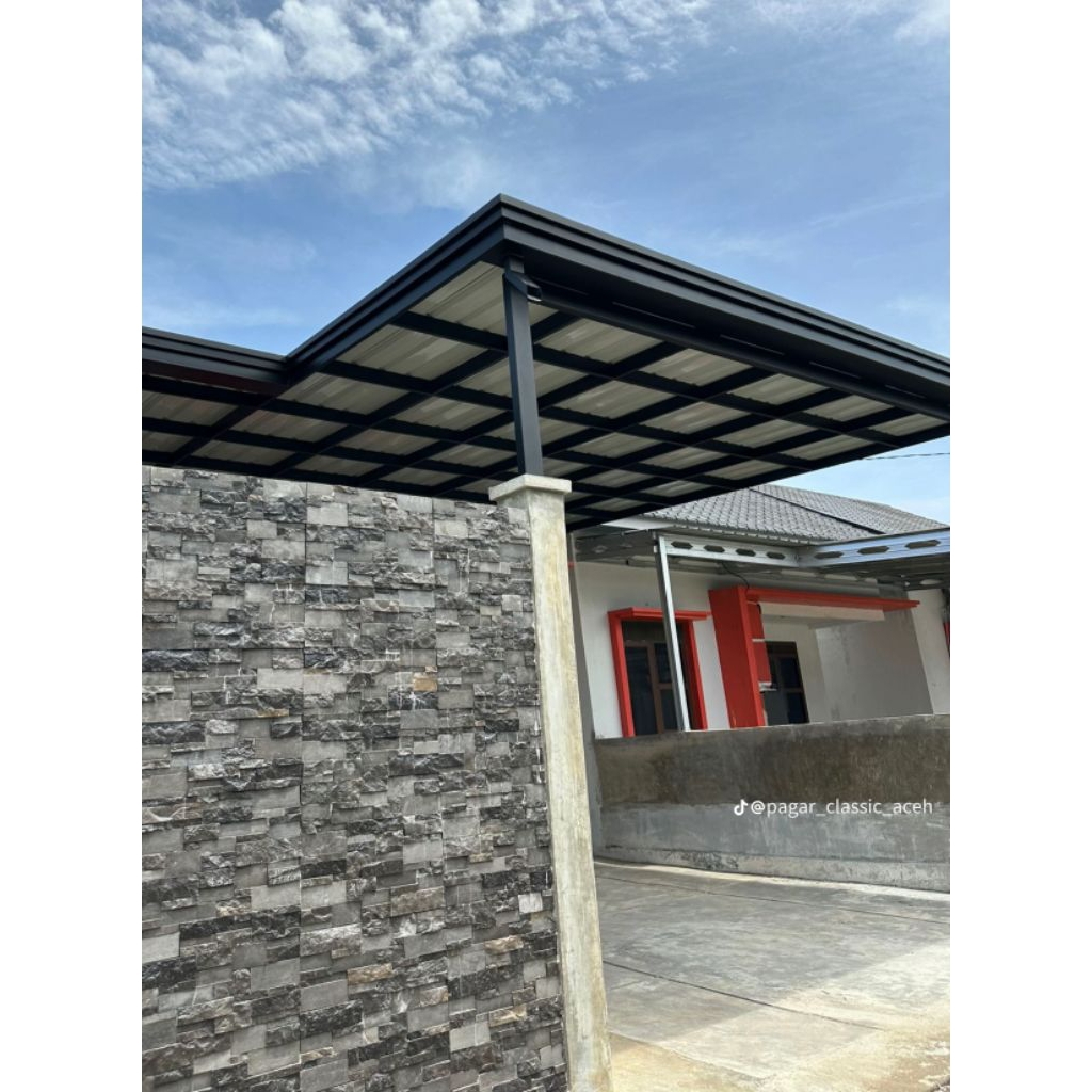 kanopi teras besi galvanis atap alderon