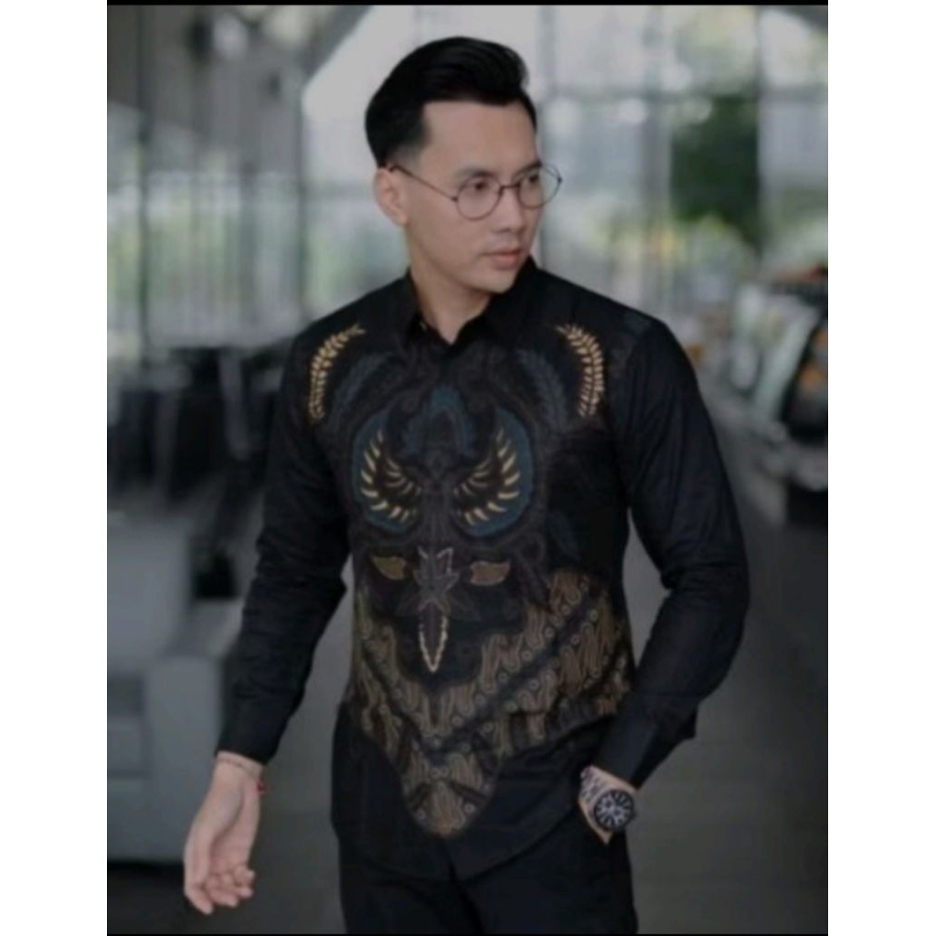 kemeja batik pria lengan panjang motif Garuda kencana