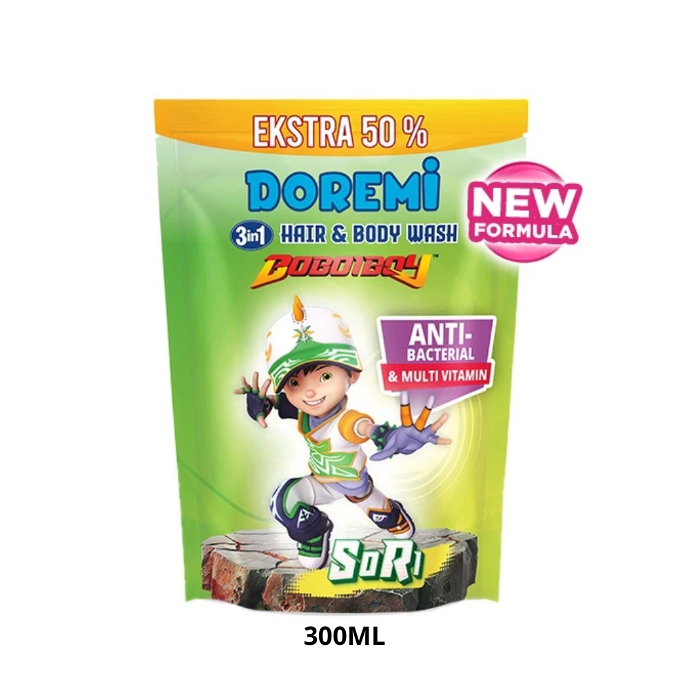 Doremi Hair & Body Wash Boboiboy Sori Refill 200ml + 100ml