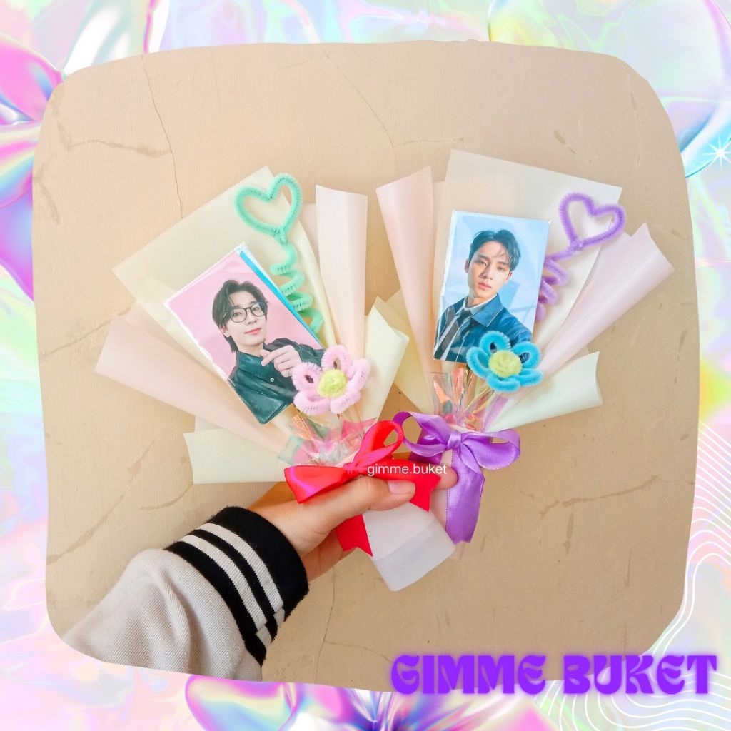 Buket Photocard Kpop Nct Seventeen Enhypen Treasure Txt Bts Exo Cortis Gift Kpop Ultah Wisuda