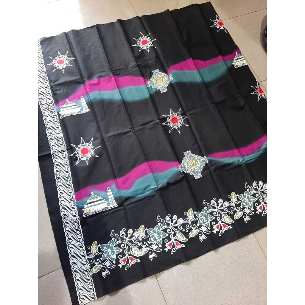 Bathik Kewes – Batik Cap Katun Prima Motif Masjid Agung Demak (Hitam)