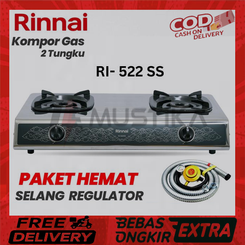 Paket Rinnai RI-522SS - RI522SS | RI-522SS | RI-522SS+Selang Regulator SNI