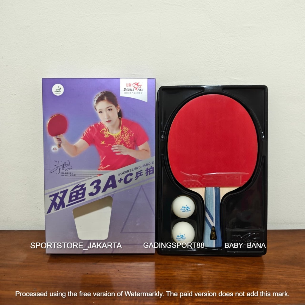 ORIGINAL Bet pingpong Double Fish 3A+ - Bat tenis meja Double Fish 3A+ - Bad ping pong Double Fish 3