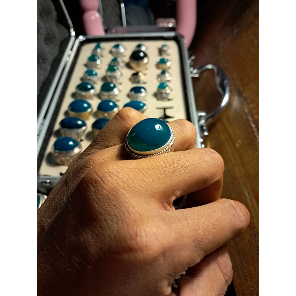 Bacan Coklat Giwang Ring Perak 22,5x19,5x11mm