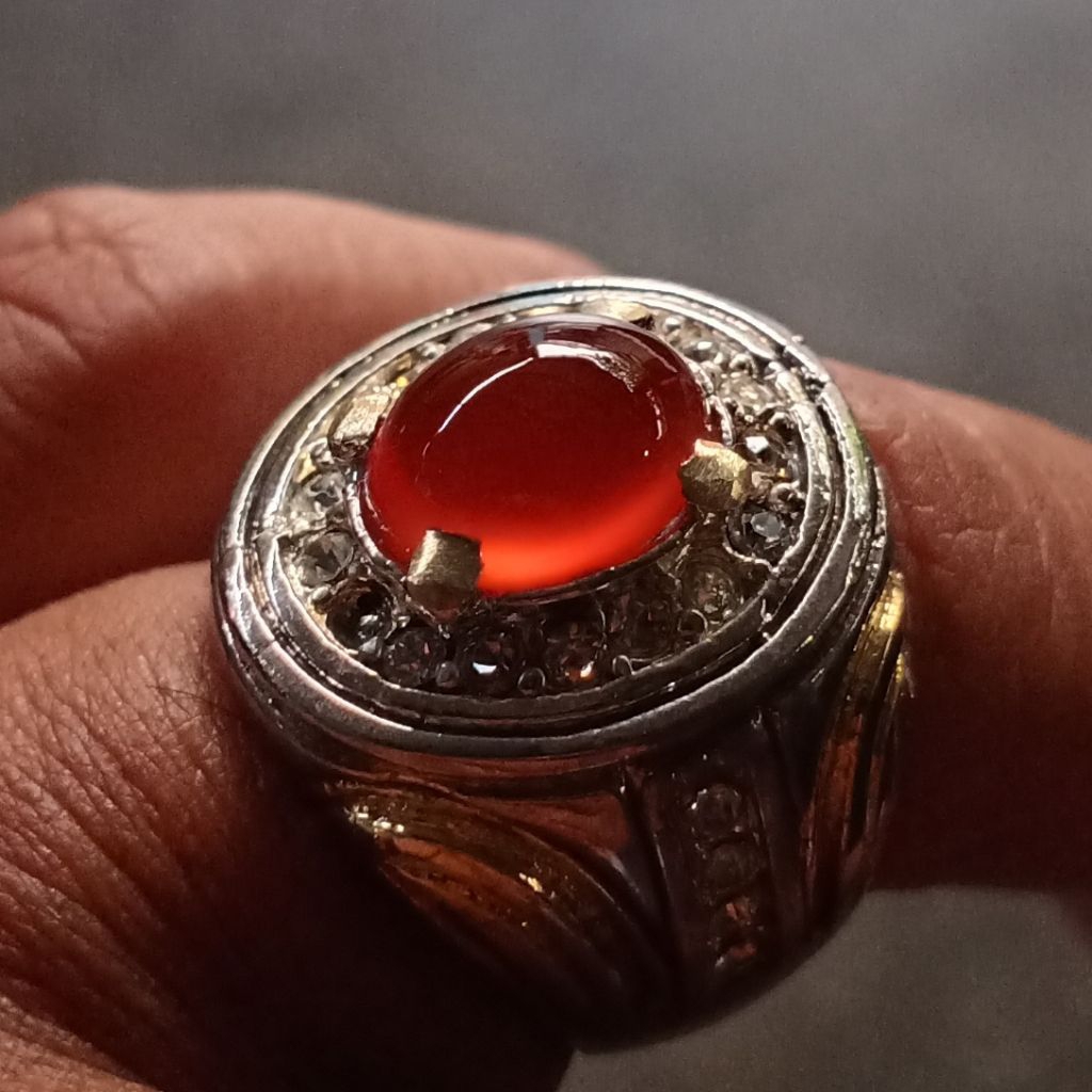 Cincin Bacan Obi - King Obi - Redish Orange Carnelian Chalcedony