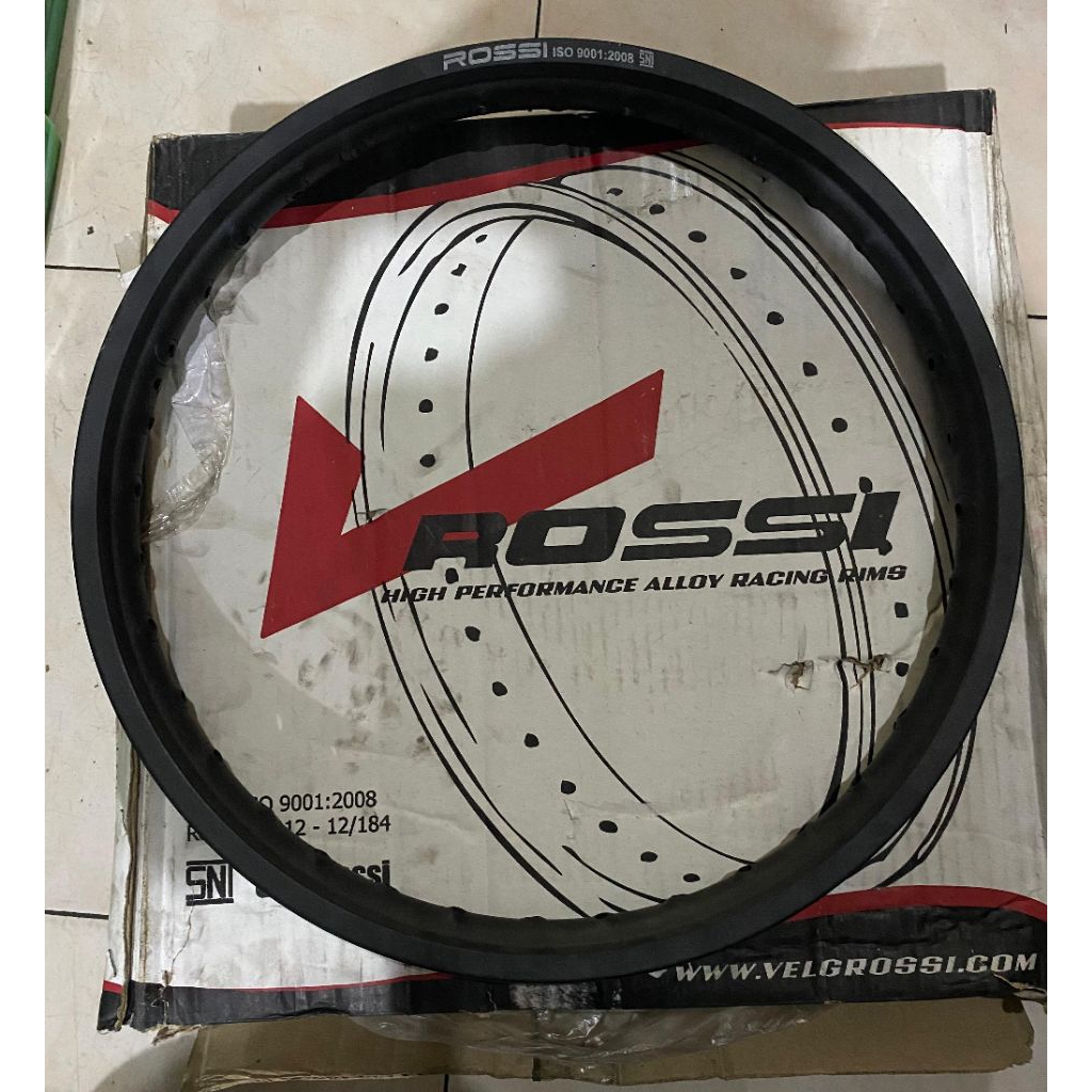 ALLOY VELG V ROSSI HITAM KULIT JERUK 140×17