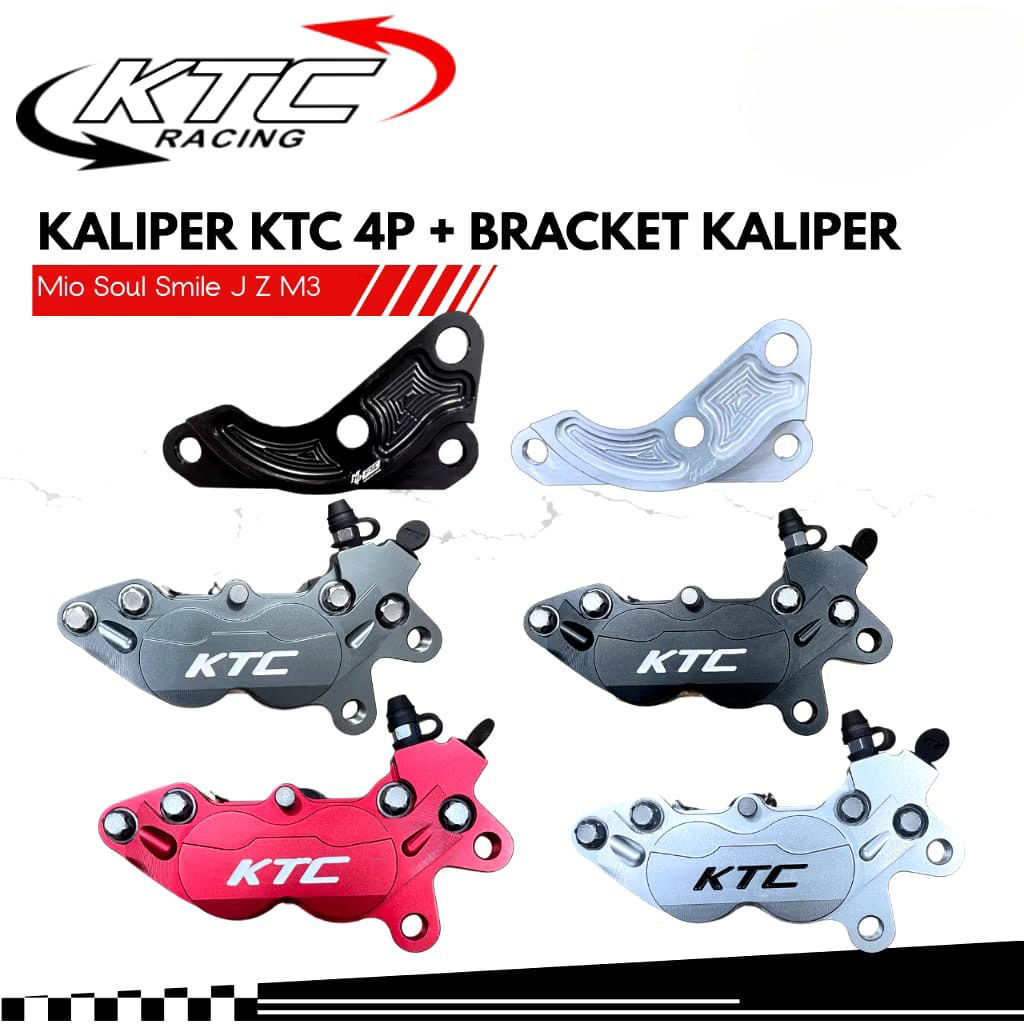 Kaliper KTC 4 Piston 4P + Bracket Kaliper Disc 220mm Mio Soul Smile J Z M3 Xeon Xride Fazzio Vega Ju