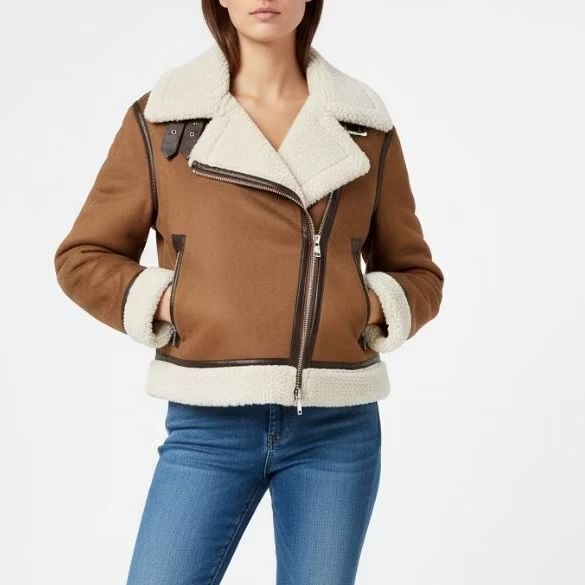 Zara Preloved Sherpa Jacket Brown Suede Jacket