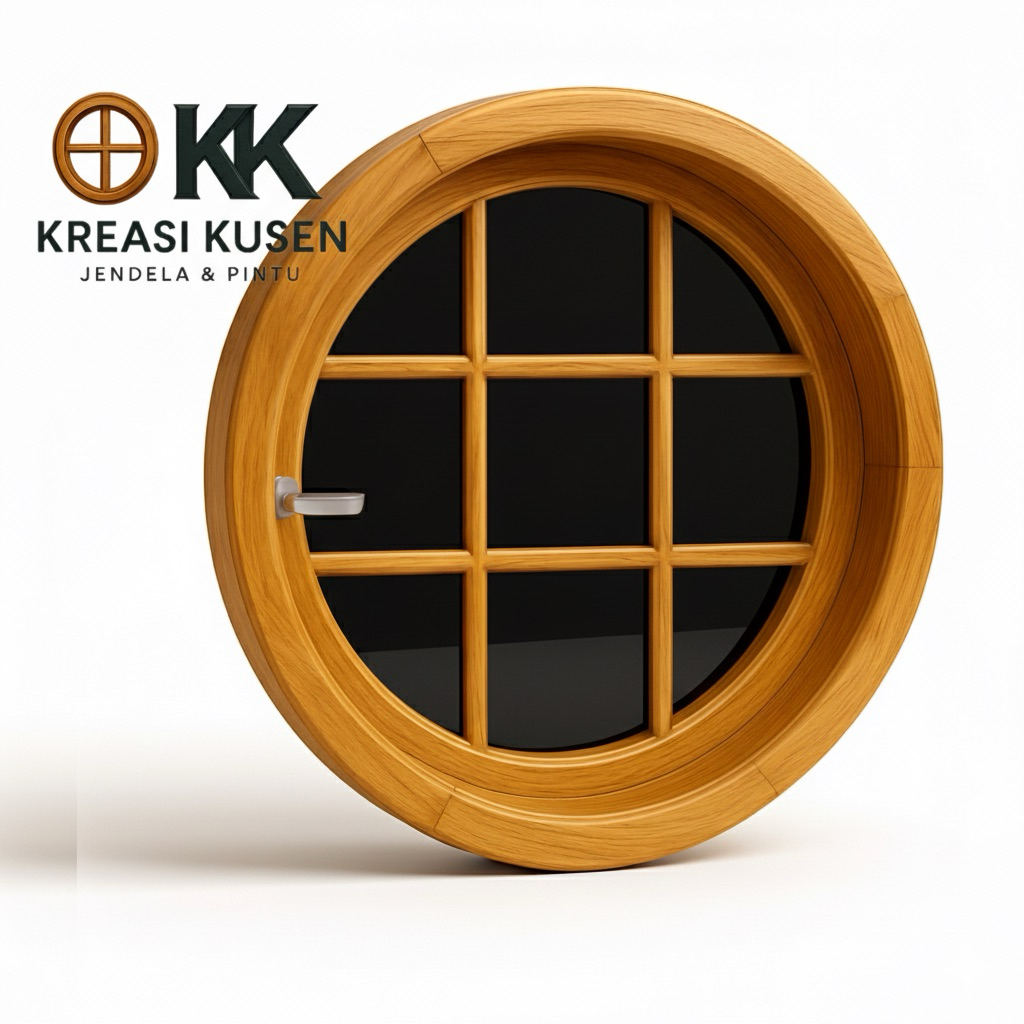 Jendela Bulat Aetestics • Kusen Jendela Bulat Bahan Kayu Jati