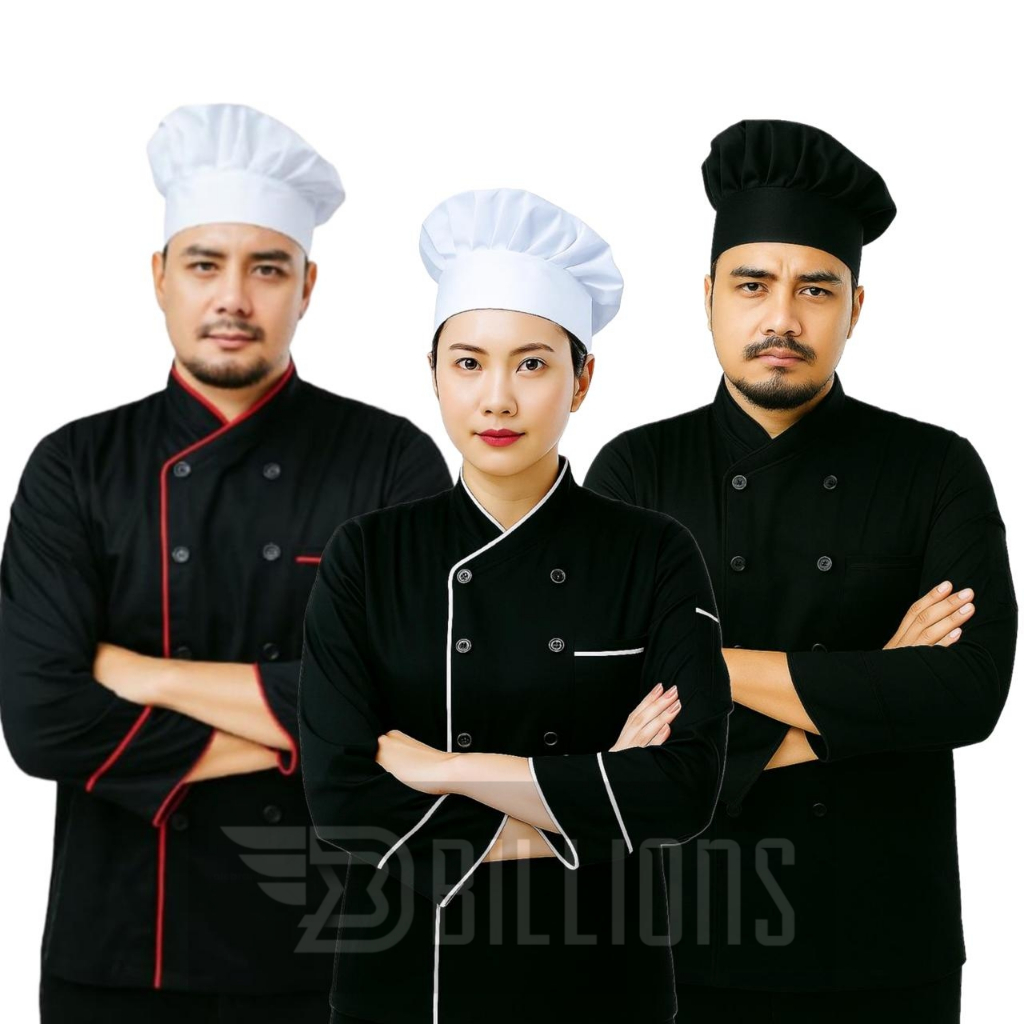Billions Chef Jacket Baju Koki Seragam Chef Lengan Pendek  Panjang Pria  Wanita