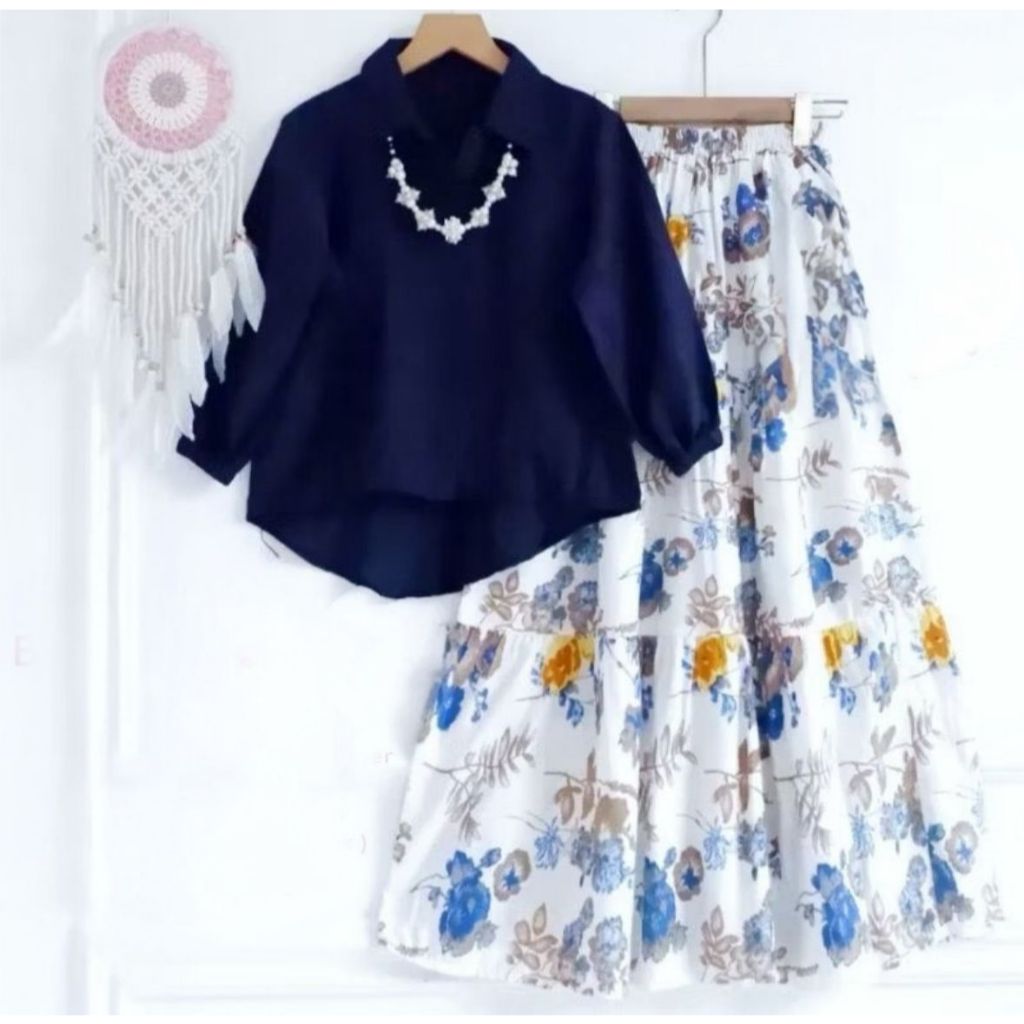 AIRA SET CRINKLE KOMBINASI RAYON KIDS (7THN-15THN) | ONE SET ANAK | SETELAN ANAK REMAJA | SETELAN RO