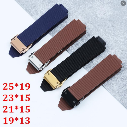 Kompatibel dengan tali jam tangan seri HUBLOT Big Bang 25 * 19mm tali karet fusi Hengbao untuk pria