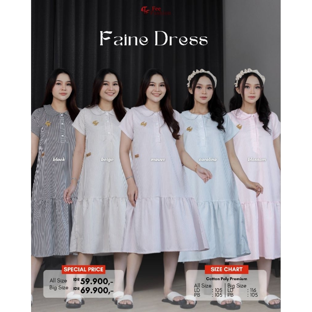 BISA COD FAINE DRESS FEE FASHION, BAKU TIDUR, GAMIS, DASTER MURAH