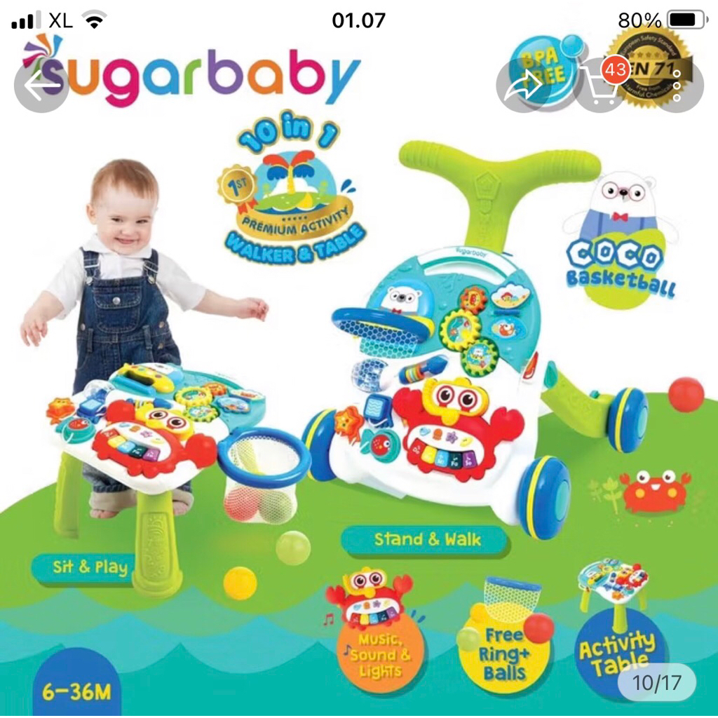 sugar baby push walker PRELOVED