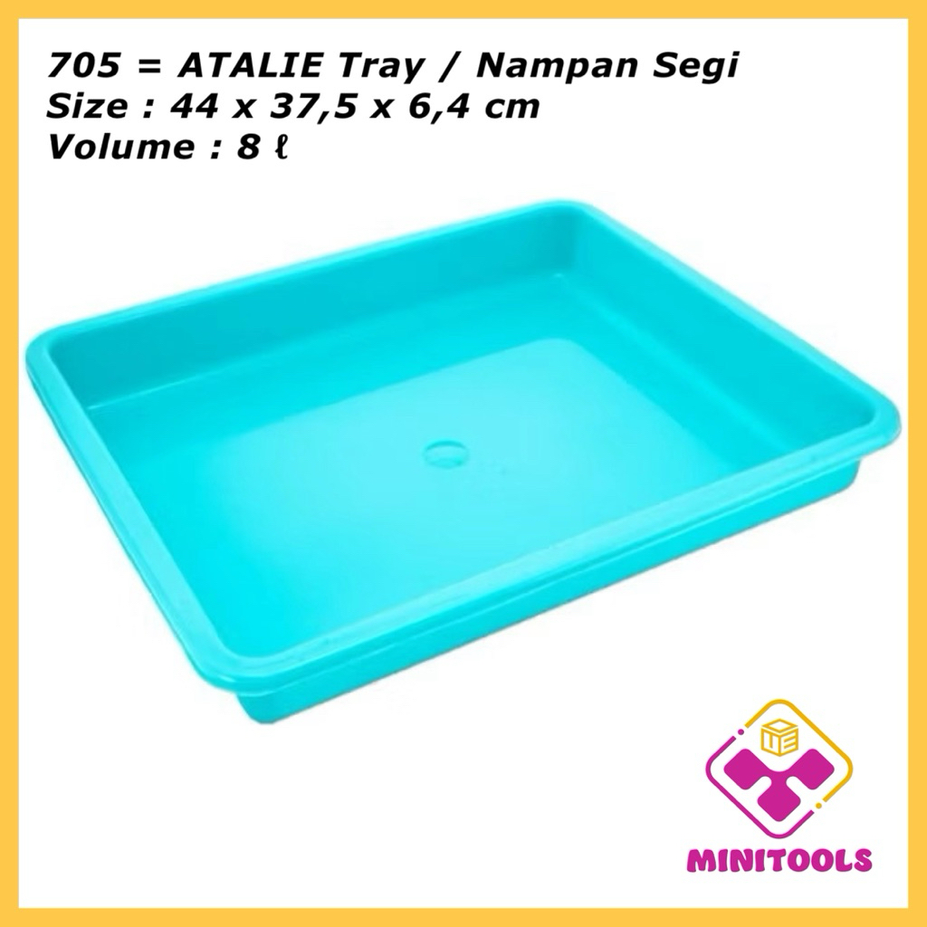 Green Leaf 705 - Nampan Plastik Segi 4 Besar - Baki Saji untuk Prasmanan Plastik