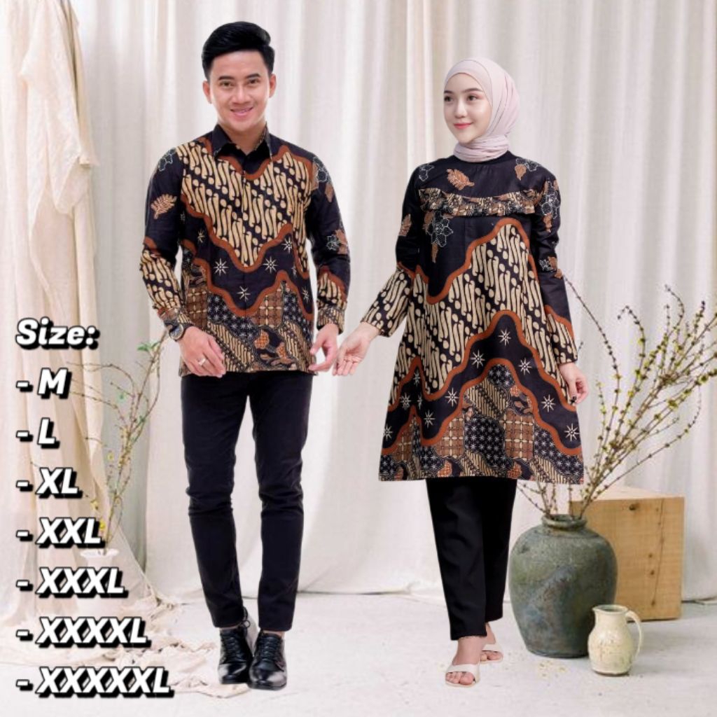 Baju Couple Batik Size M Sampai jumbo LD 140
