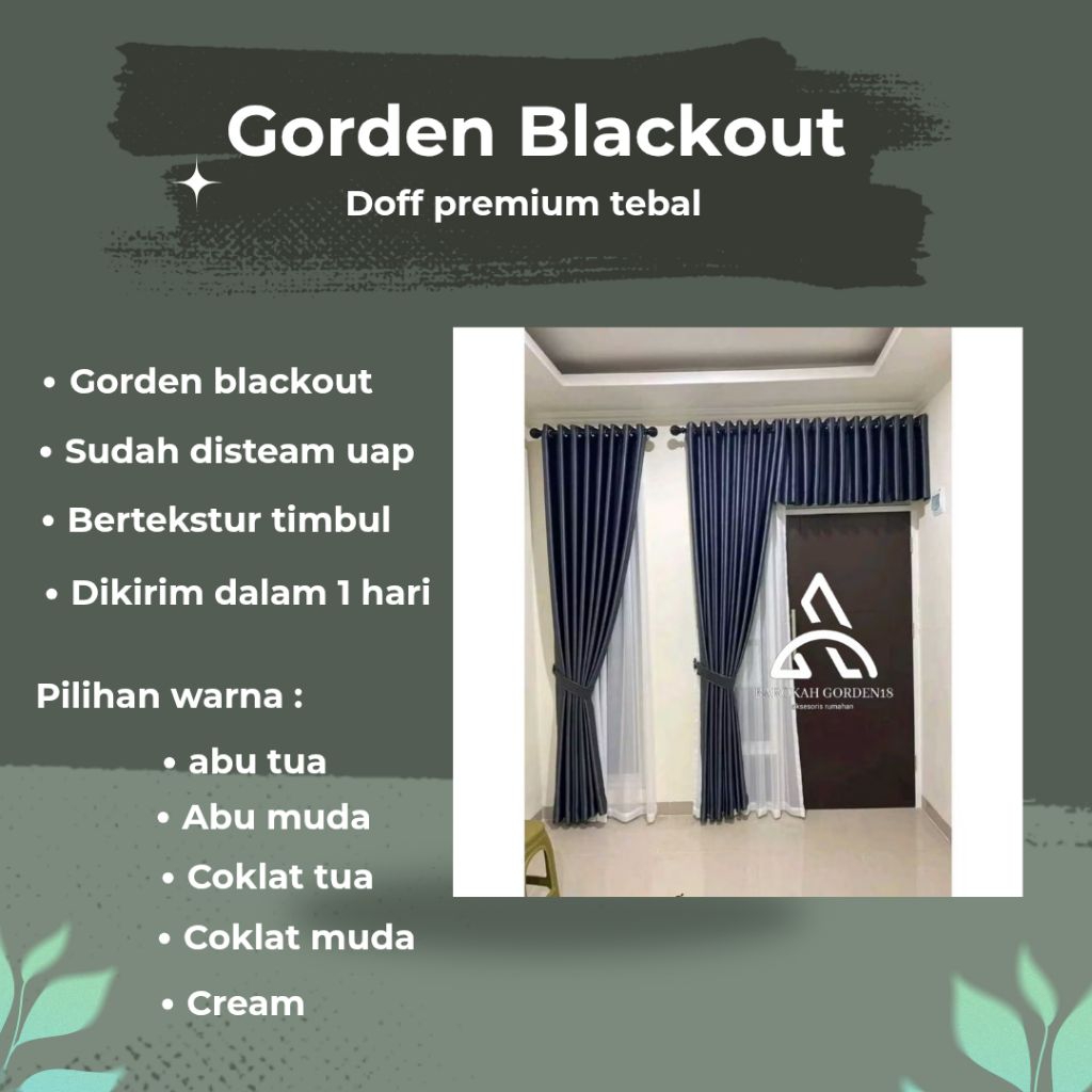 Gorden Blackout Serat Safpron Premium Tebal (Import)