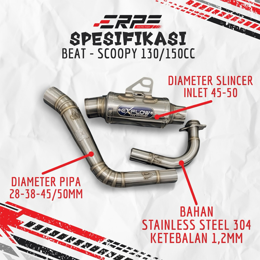 EXFLOW PRO EXHAUST ORIGINAL ROAD RACE 130-150