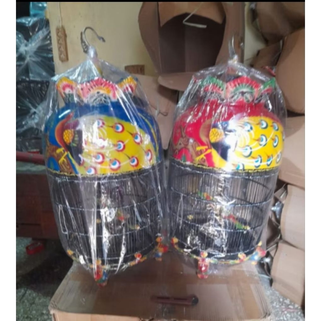 (KARGO)KANDANG SANGKAR PERKUTUT MAHKOTA MAYANGKARA PAPAN UKIR