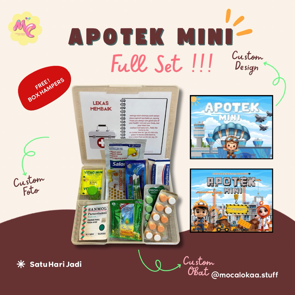 Apotek mini fullset | Apotek mini kado buat pacar + isi | Apotek mini hampers pacar | apotek mini bo