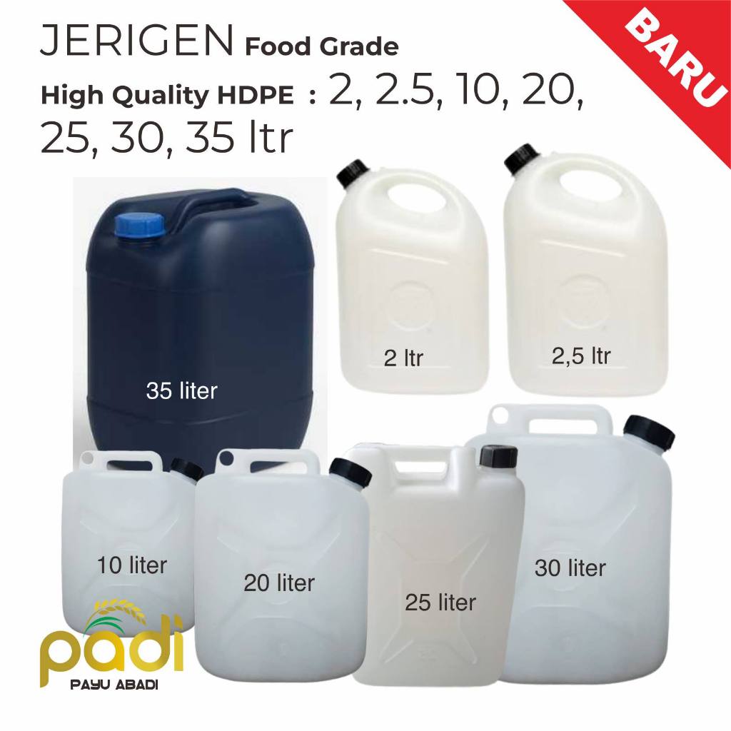jerigen 2 liter Baru | 2,5 liter baru | 5 liter baru | 5 liter bekas segel | Safety Box (Jerigen)