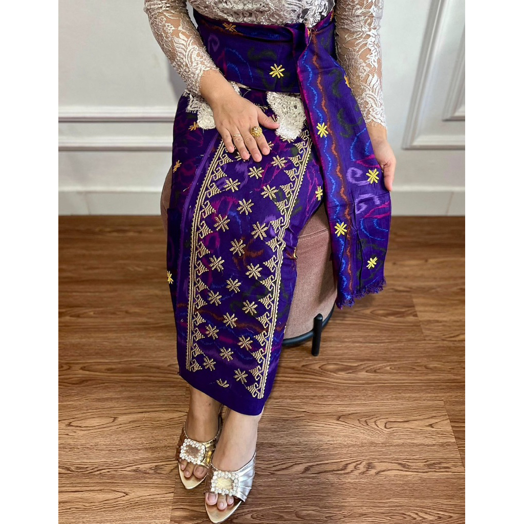 Ready lagi Katun motip endek tumpal tabur emas free slendang