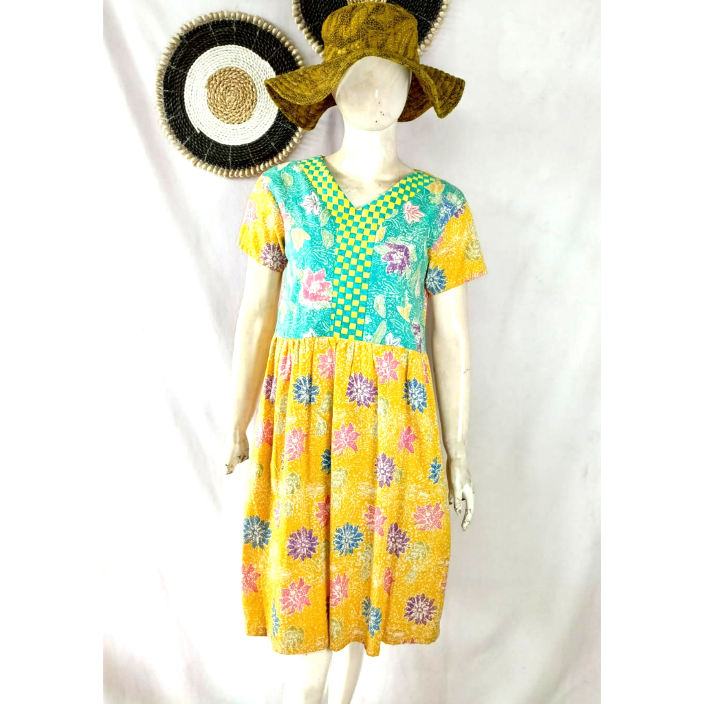 Dress Batik Wanita Kuning [DEFECT]