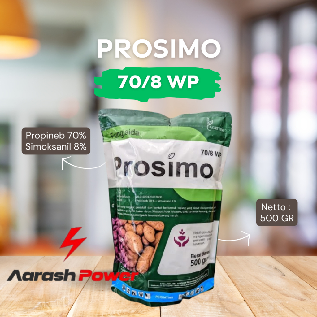 Fungisida PROSIMO 70/8 WP bahan aktif : Propineb dan Simoksanil kemasan 500gr dari Agritim