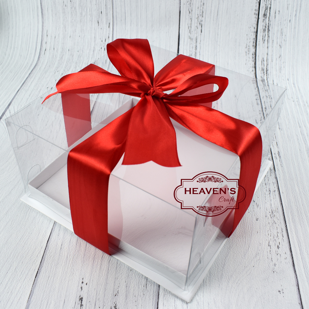 Box kue/tart/mika/pudding 22X22X15 Dengan PITA