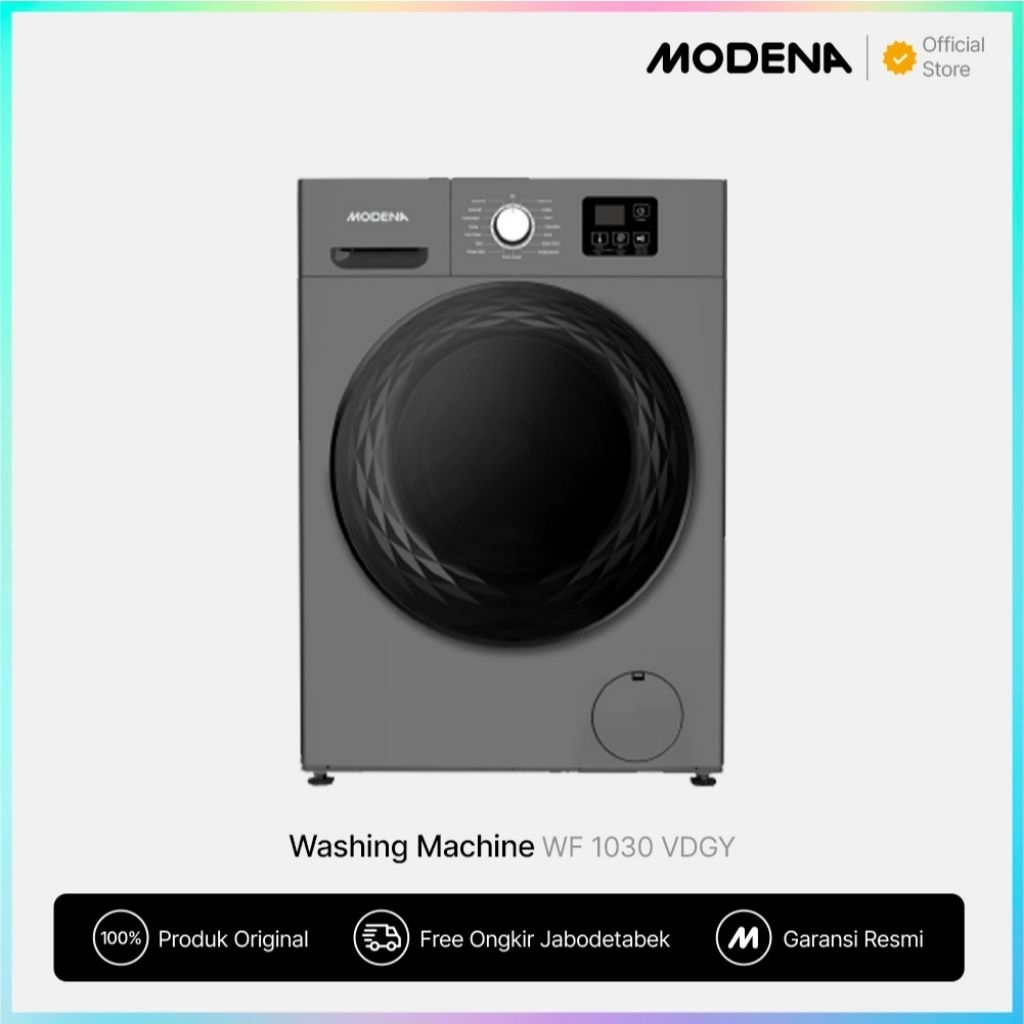 Mesin cuci front loading 10,5 kg MODENA WF 1030 VDWH front loading washing machine WF1030VDWH (putih