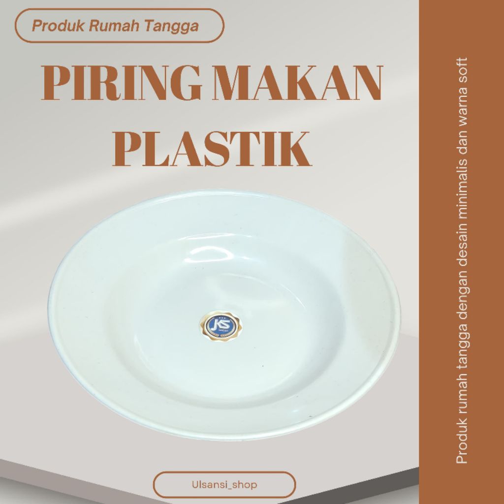 PIRING PLASTIK 12 PCS (1 LUSIN) BPA FREE WARNA PUTIH