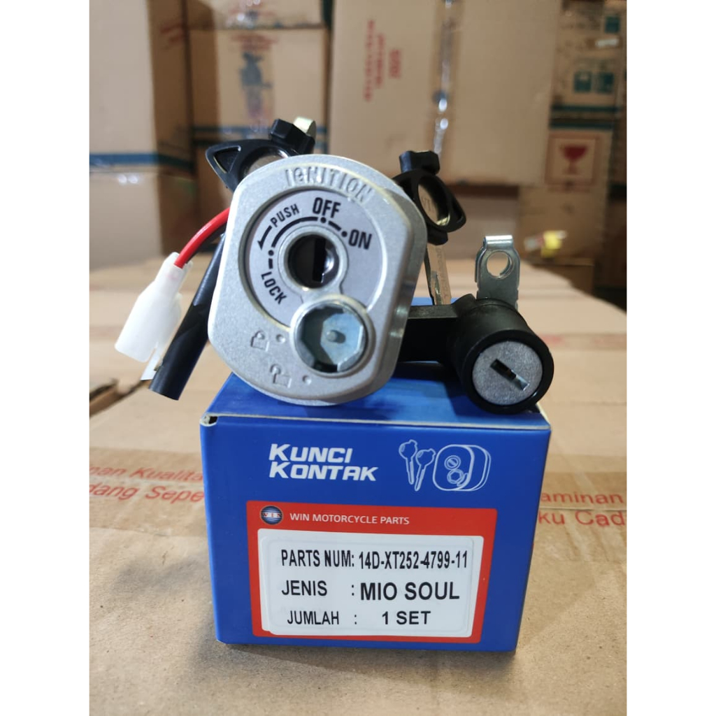Kunci Kontak Assy MIO SOUL. Kunci Kontak + Kunci Jok Mio Soul Karbu. Kualitas ORI, Merk WIN