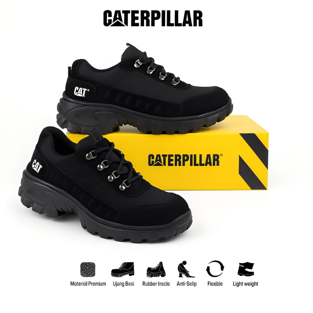 Sepatu Pria Safety Ujung Besi Caterpillar Buldozer | Sepatu Gunung | Sepatu Proyek Tactikal Outdoor