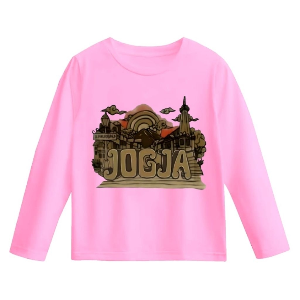 Baju kaos lengan panjang  Anak  cowok-Cewek Remaja Dan Dewasa motip JOGJA