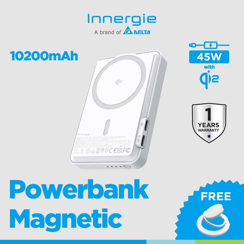 POWERBANK MAGNETIC INNERGIE 45W 10200mAh Qi2 Laptop Smartphone