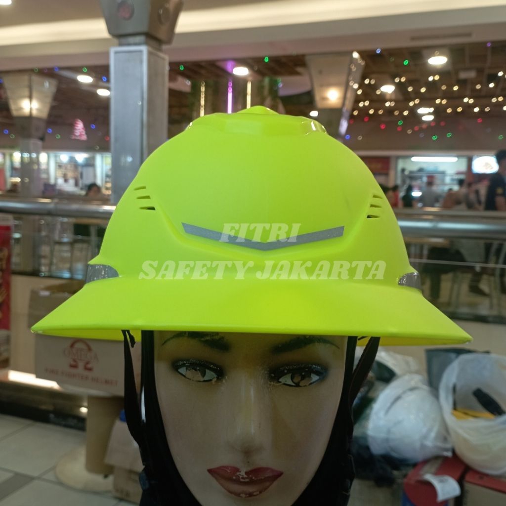 HELM SAFETY MSA FULL BRIM NEW | HELM MSA FULL BRIM KESELAMATAN WARNA HIJAU STABILO