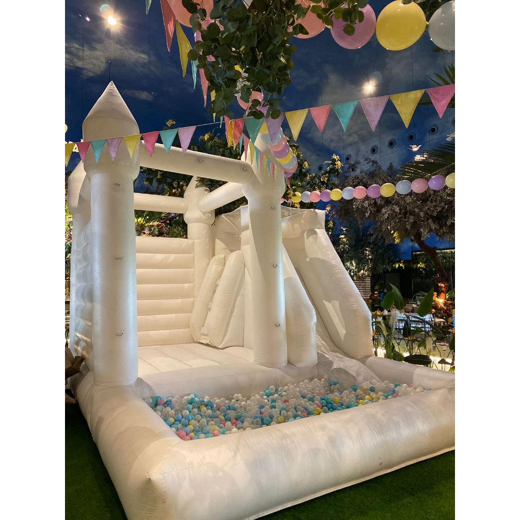 White Bouncy Castle for Rent Only