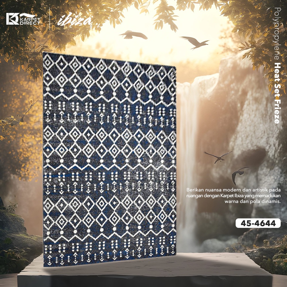 [Karpet Direct] Ibiza Karpet (Biru) 100x150 cm - Kode 45-4644