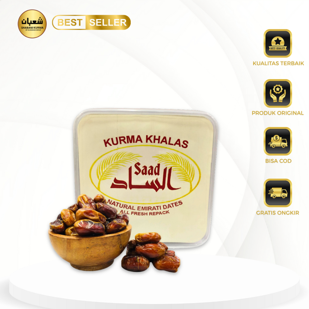 Khalas saad 1kg/Kurma khalas saad 1 kg/Kurma khalas premium 1 kg / Shabani kurma