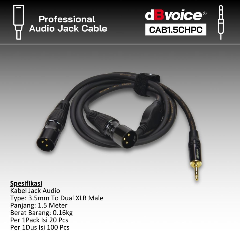 Jack xlr to Aux dBvoice CAB1.5CHPC Kabel Jack Hp ke Mixer XLR