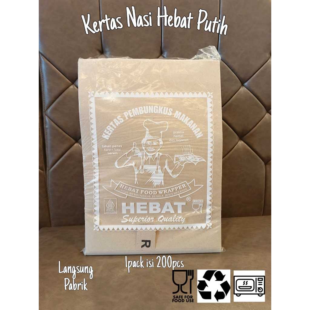 Kertas Nasi Coklat Hebat Putih 27 x 37 200pcs