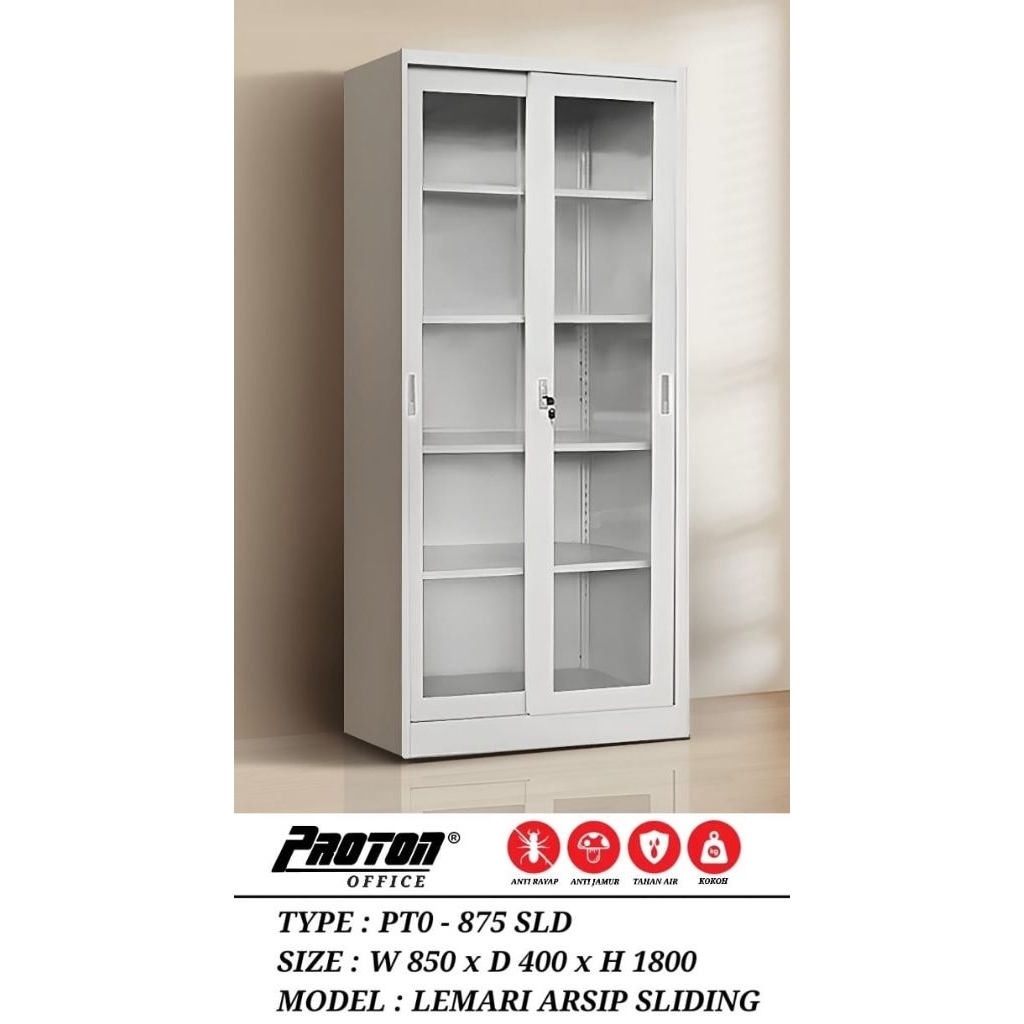 Lemari Arsip 2pintu Sliding (plat besi)